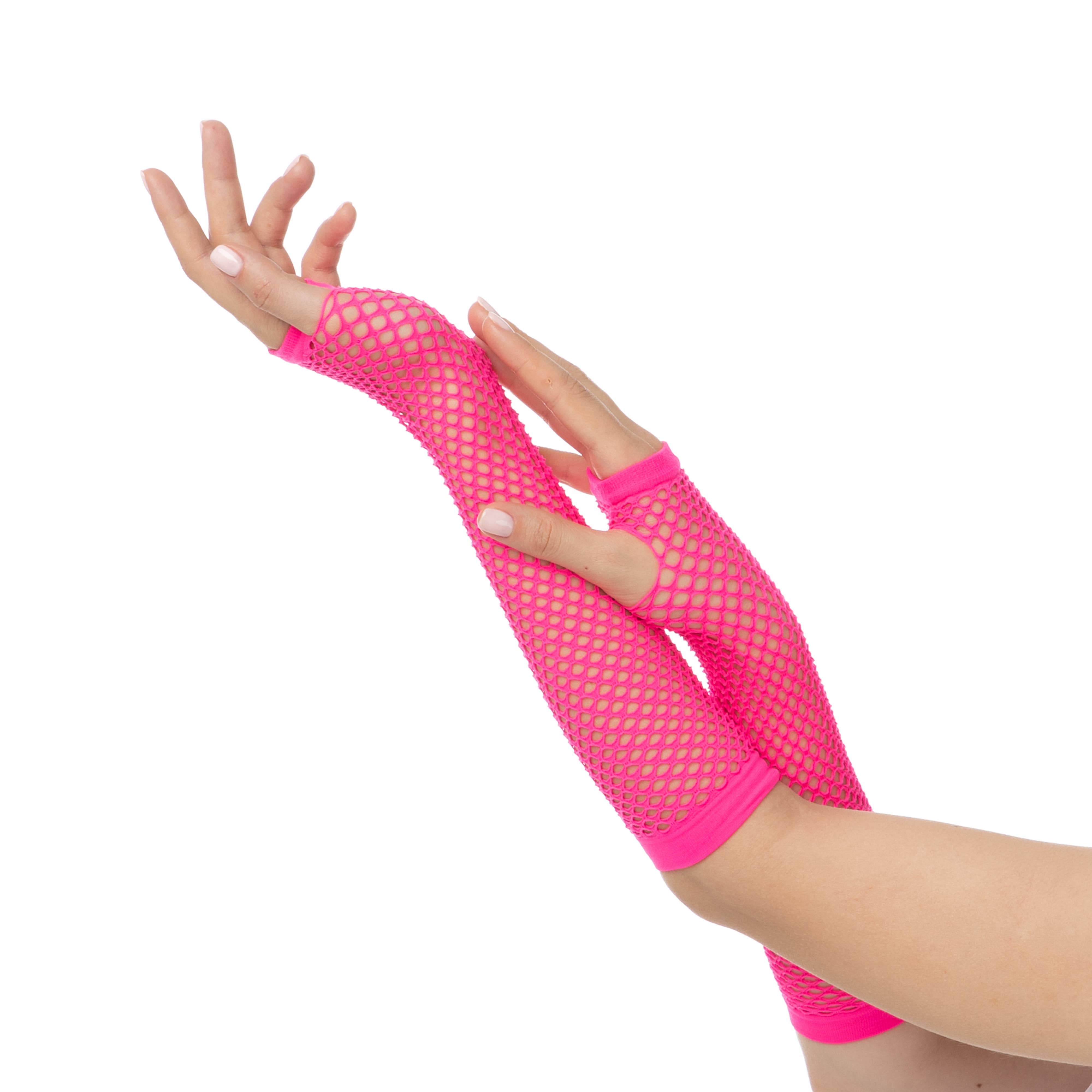 Stylex Party - Wholesale Gloves – Women's - Fishnet Gloves 1980s Rave Hen Party Neon Fancy Dress Costume10