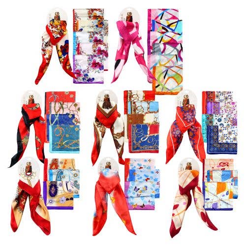 Deluxe Import Trading - Wholesale Scarf - Women's - 8 Style Neck Scarf - 20" X 20"0