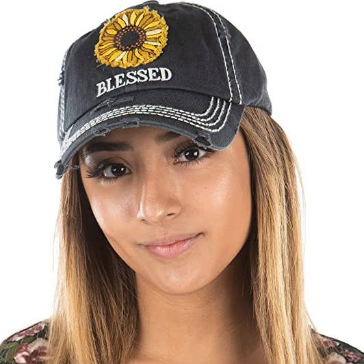 Vintage Patch Hat - Blessed w/Sunflower (Black) and other Purchase Wholesale sunflower patch. Free Returns & Net 60 Terms on Faire trending on Faire.