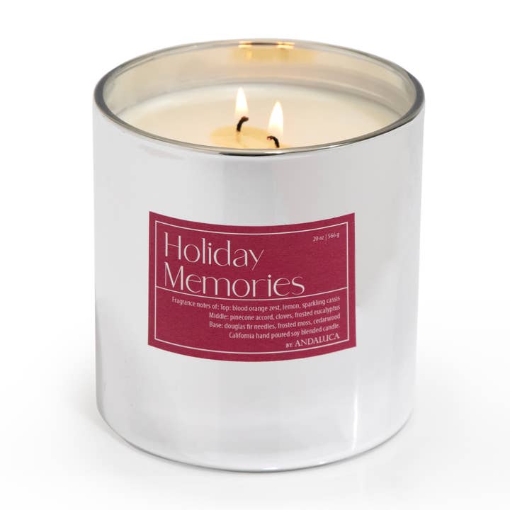 Andaluca - Wholesale Jar/Filled Candle - Holiday Memories 2 Wick 20 oz Mercury Candle1