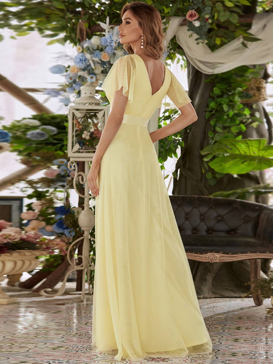 Ever-Pretty - Vente Robe de soirée – femme - Robe de demoiselle d'honneur trapèze à col en V63