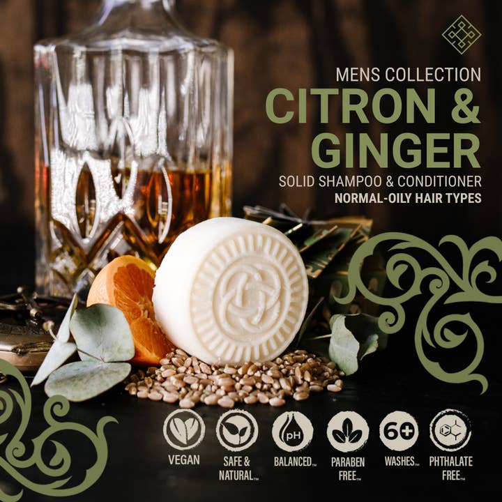 Viori Beauty - Wholesale Shampoo Puck/Solid Shampoo - Viori Men’s Shampoo Bar for Oily Hair | Citron & Ginger1