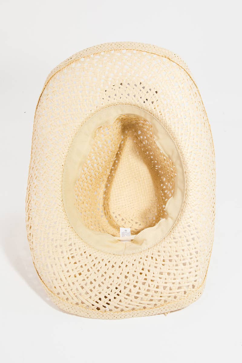 Collections by Fame Accessories – Großhandel Fedora-Hut – Damen – Strohgeflecht-Schnur Western-Cowboyhut7