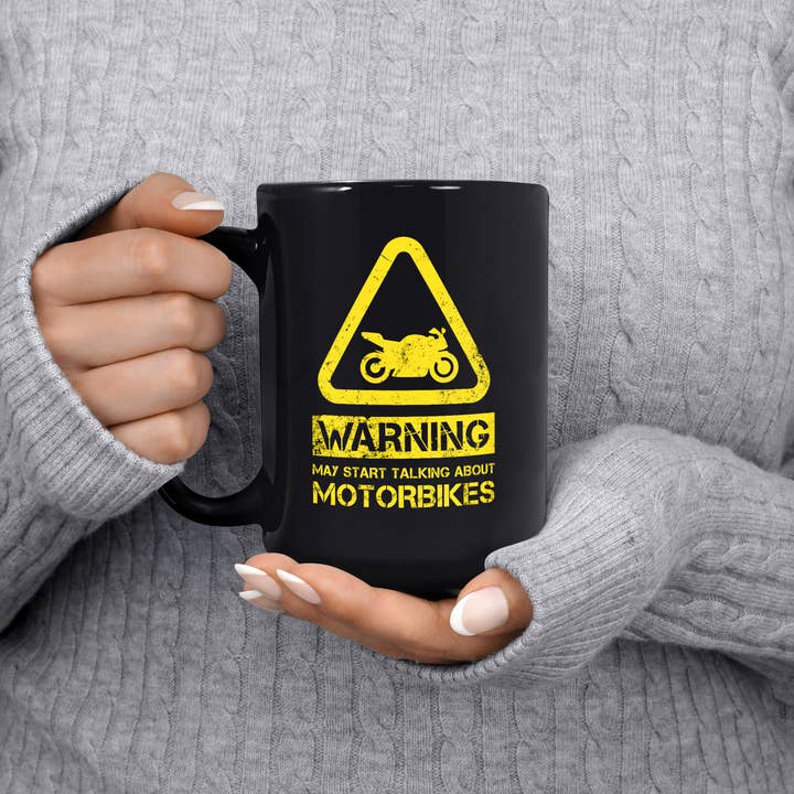 Mug Monster - Vendita all'ingrosso Tazza - Tazza da moto con scritta «Warning May Start Talking about Motorbikes»13