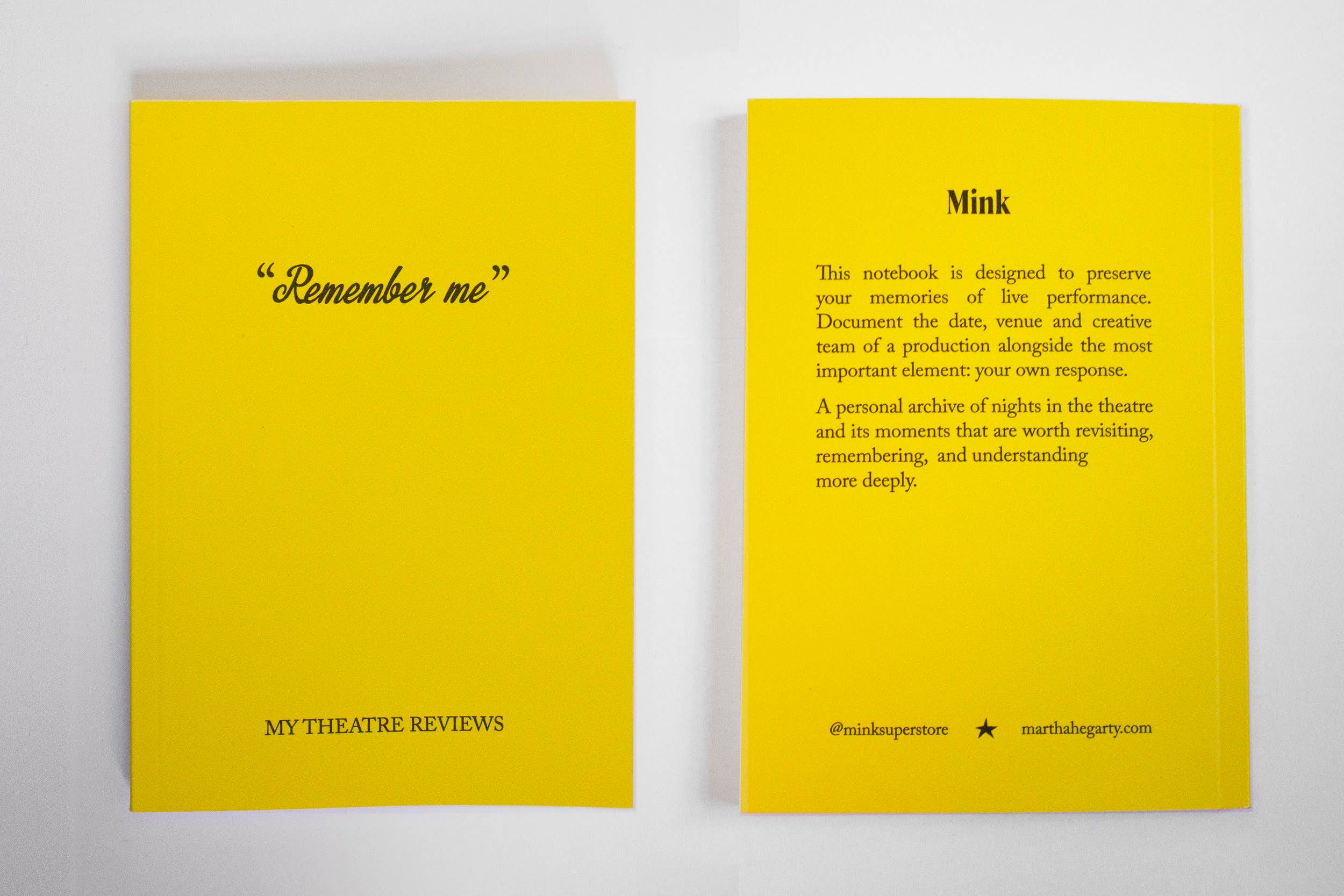 Mink - Wholesale Notebook - Remember Me: A Theatre Diary3