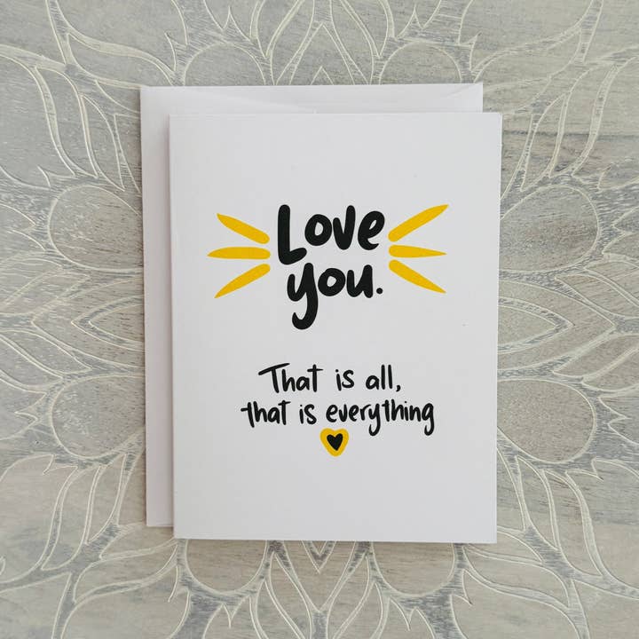 Eu te amo, isso é tudo, isso é tudo cartão de saudação por atacado de Lemon Grove Wellness