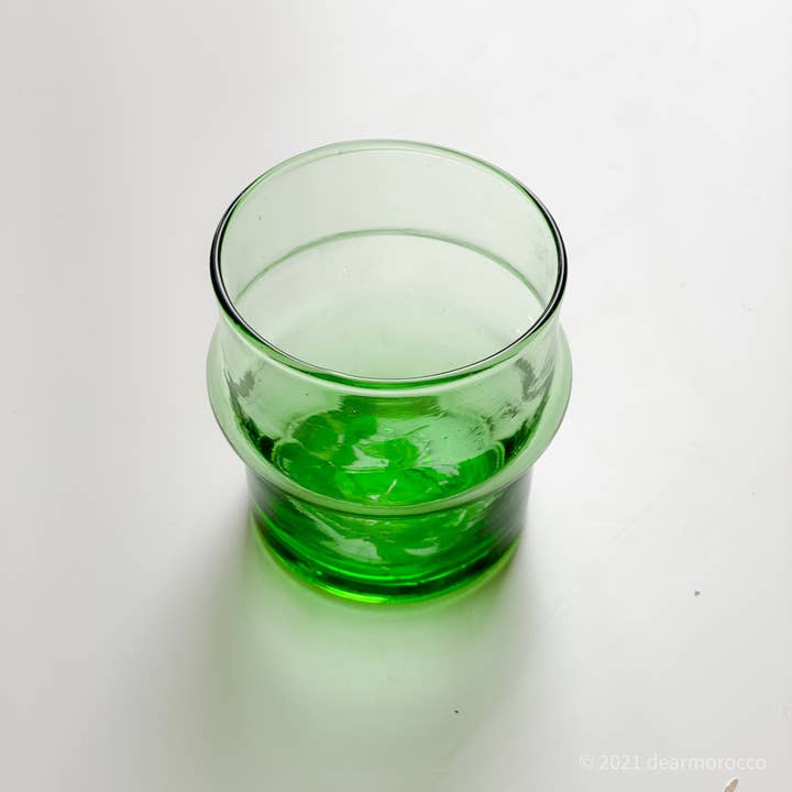 dear Morocco - Wholesale Drinking glass/cup - Moroccan Recycled water glass / tea glass BELDI Green3