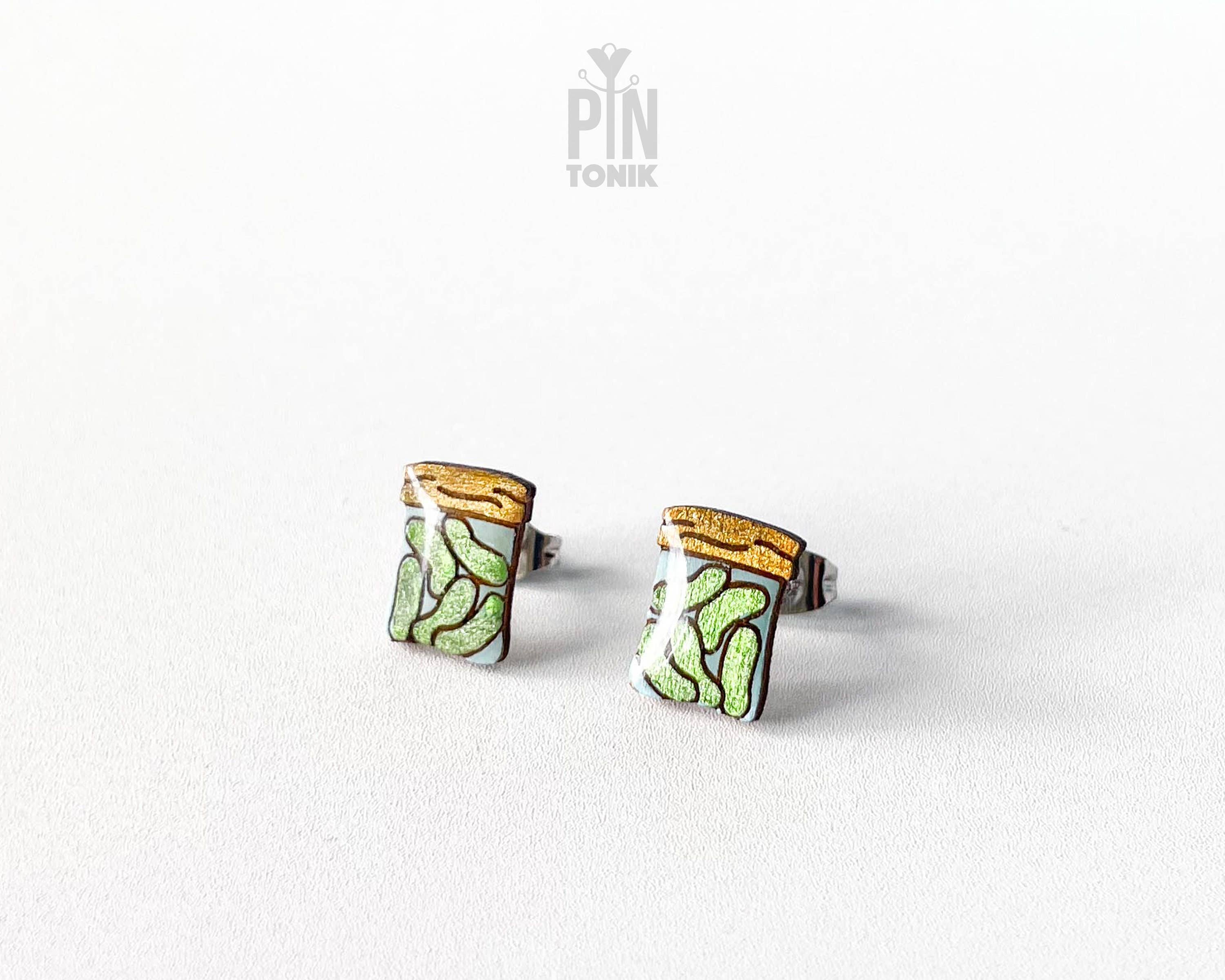 PinTonik - Wholesale Stud/Post Earrings - Pickle Stud Earrings - Weird Food Vegetable Gifts3