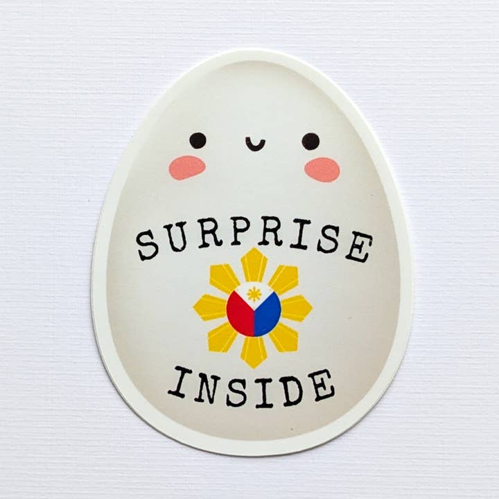 Cute Egg Filipino Stickers Funny Water Bottle Sticker for wholesale by Paper Picture Mama