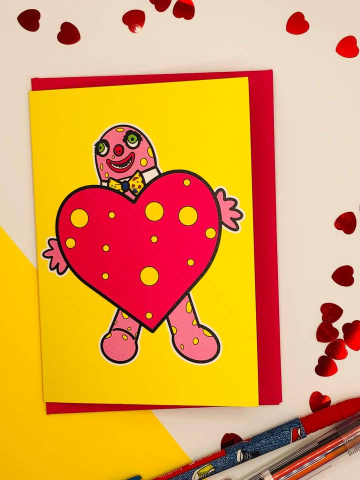 Carte Cœur Blobby - Lot de 6 pour la vente par PaintsPylons