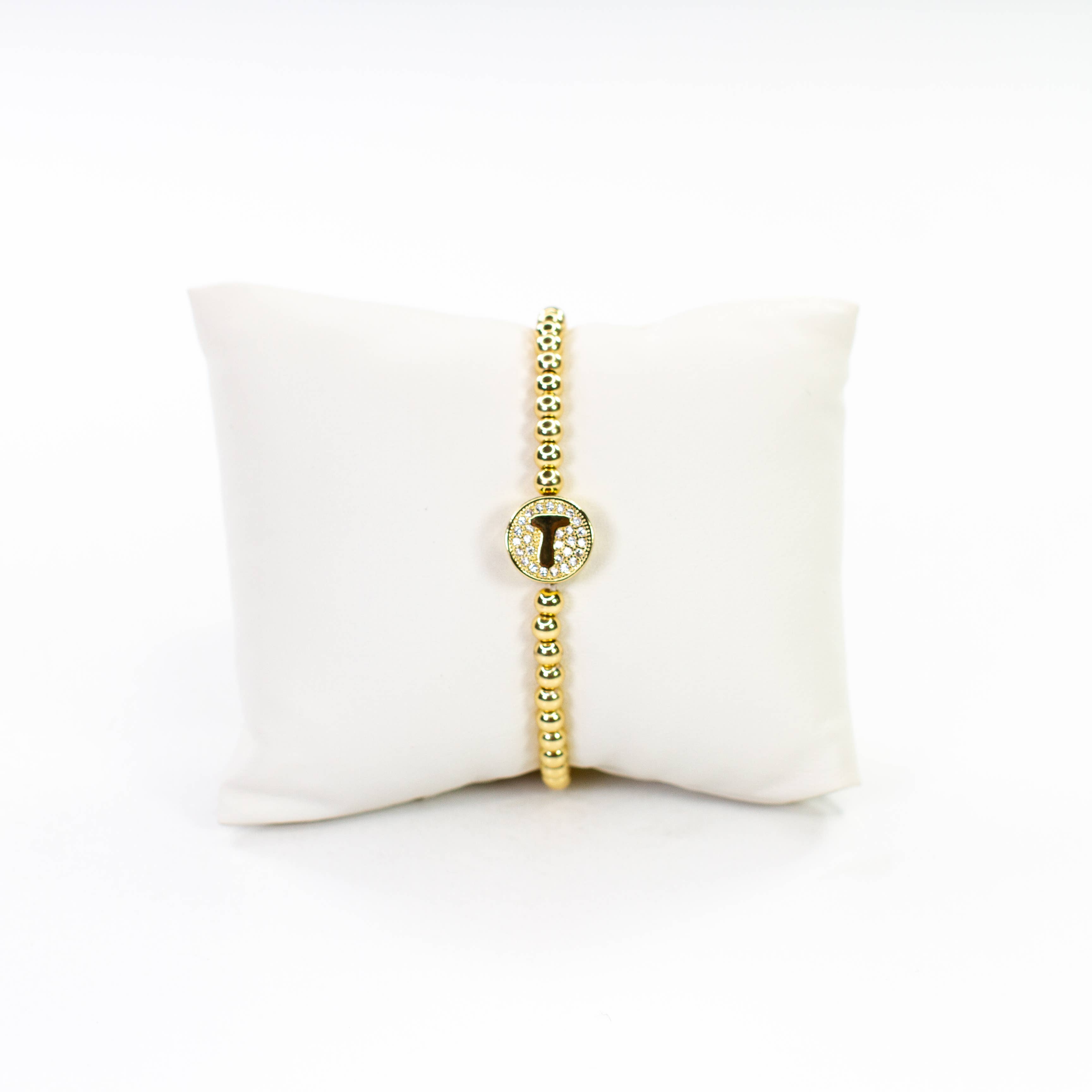 Savvy Bling - Wholesale Beaded Bracelet - Initial Simulated Diamond Bracelet19