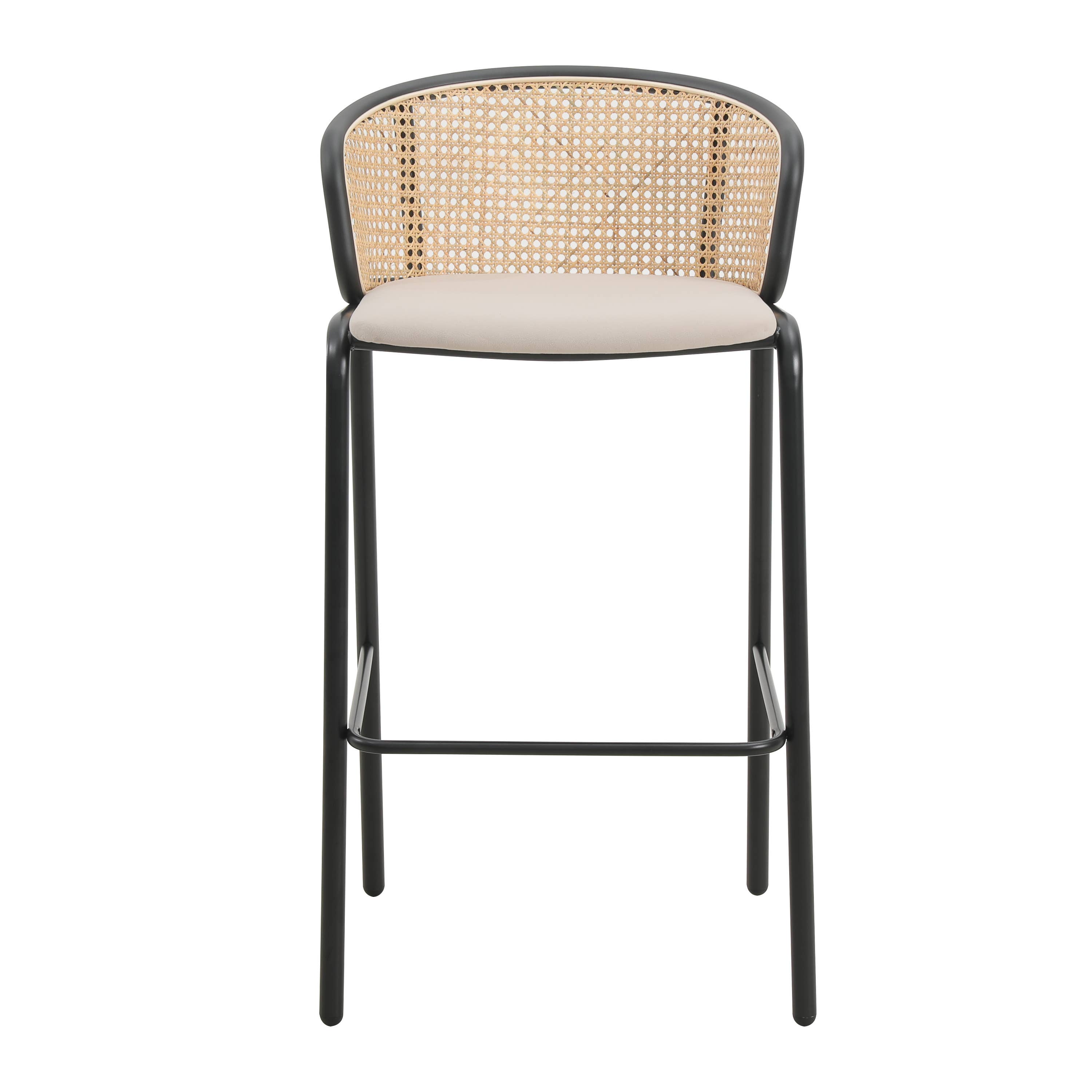 LeisureMod - Wholesale Stool - Ervilla Modern Fabric Upholstered Low Back Bar Stool1