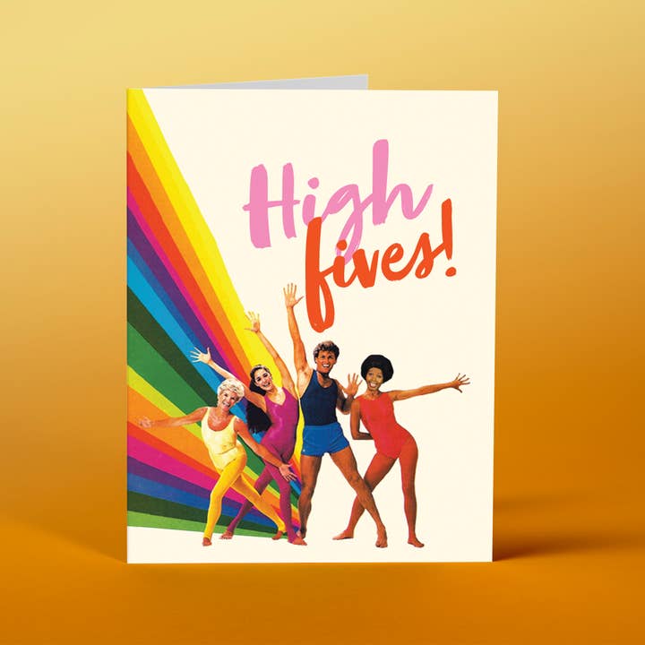 OffensiveDelightful - Wholesale Congratulations Card - HIGH FIVES 80's congratulations card
