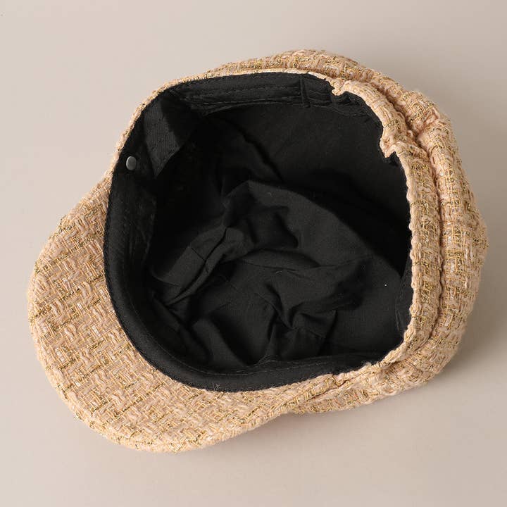 Fashion City - Wholesale News boy/school boy hat – Women's - Tweed Plaid Cadet Newsboy Cabbie Cap Hat2