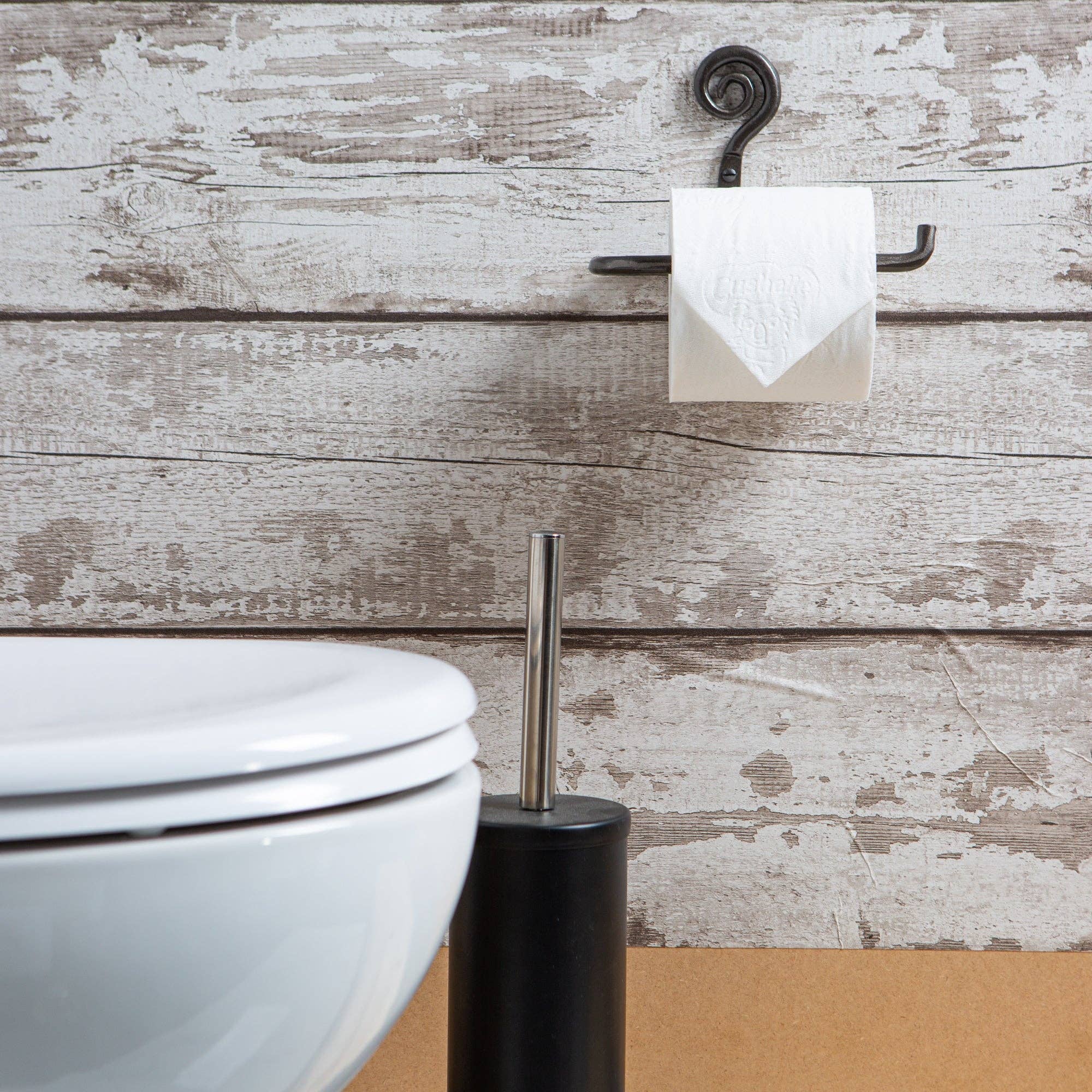 Rinkit Ltd - Venta al por mayor Soportes para papel higiénico - Portarrollos de papel higiénico de hierro rizado, 180 mm de ancho, crudo1