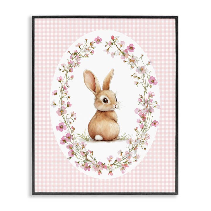 Spring Gingham Rabbit - Framed Wall Art for wholesale by Stupell Industries
