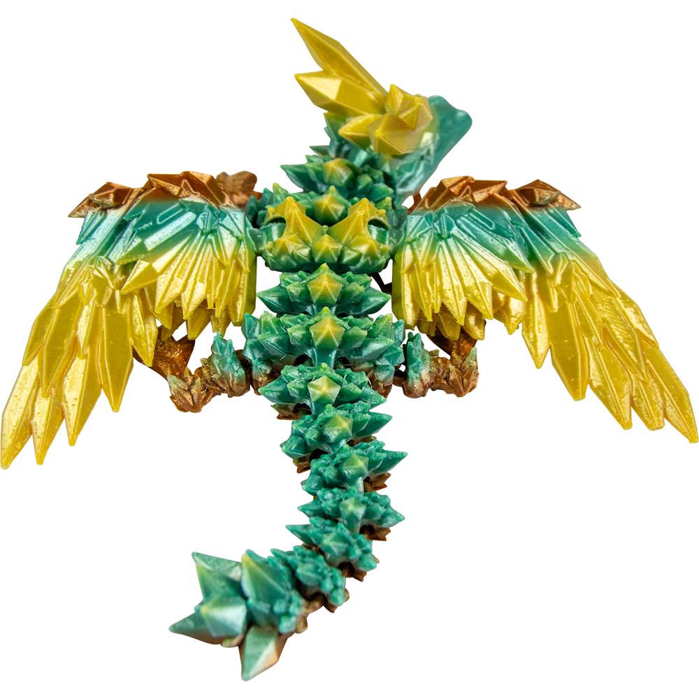 Kheops International - Wholesale Fidget Toy - Kids - 3D Printed Fidget Mini Crystal Winged Dragon - Ast'd Colors3