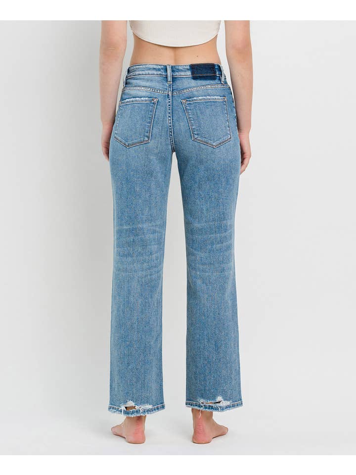 JOYSOME HIGH RISE DISTRESSED SLIM WIDE JEANS T6238 for wholesale on Faire1