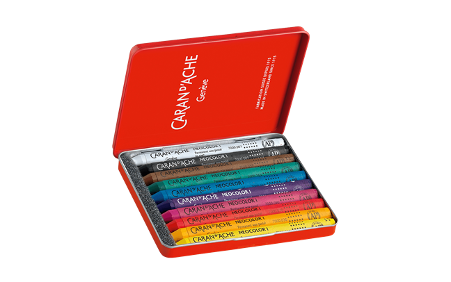 Caran d'Ache - Wholesale Pastels - Set of 10 NEOCOLOR I Pastels in Metal Box1