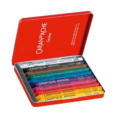 Caran d'Ache - Wholesale Pastels - Set of 10 NEOCOLOR I Pastels in Metal Box1
