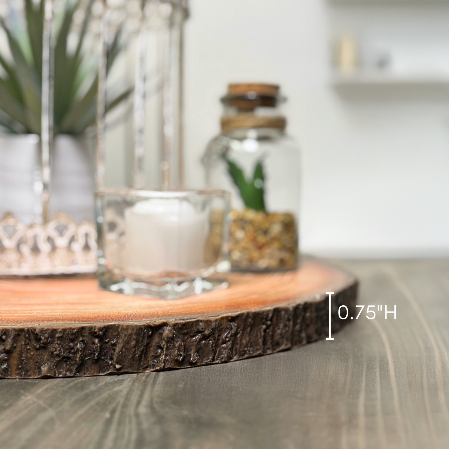 Jacobson - Wholesale Decorative Tabletop Object - 10"D Wood Charger - Faux Log Slice2