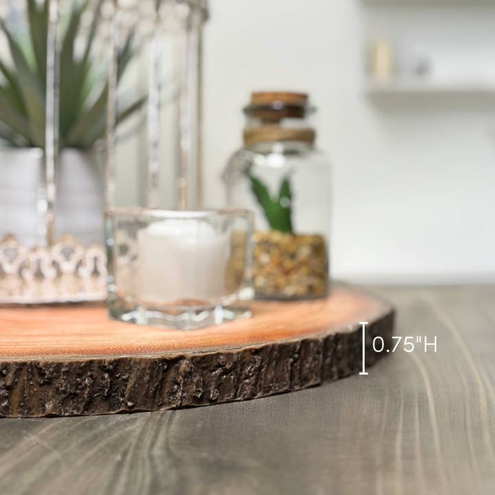 Jacobson - Wholesale Decorative Tabletop Object - 10"D Wood Charger - Faux Log Slice2