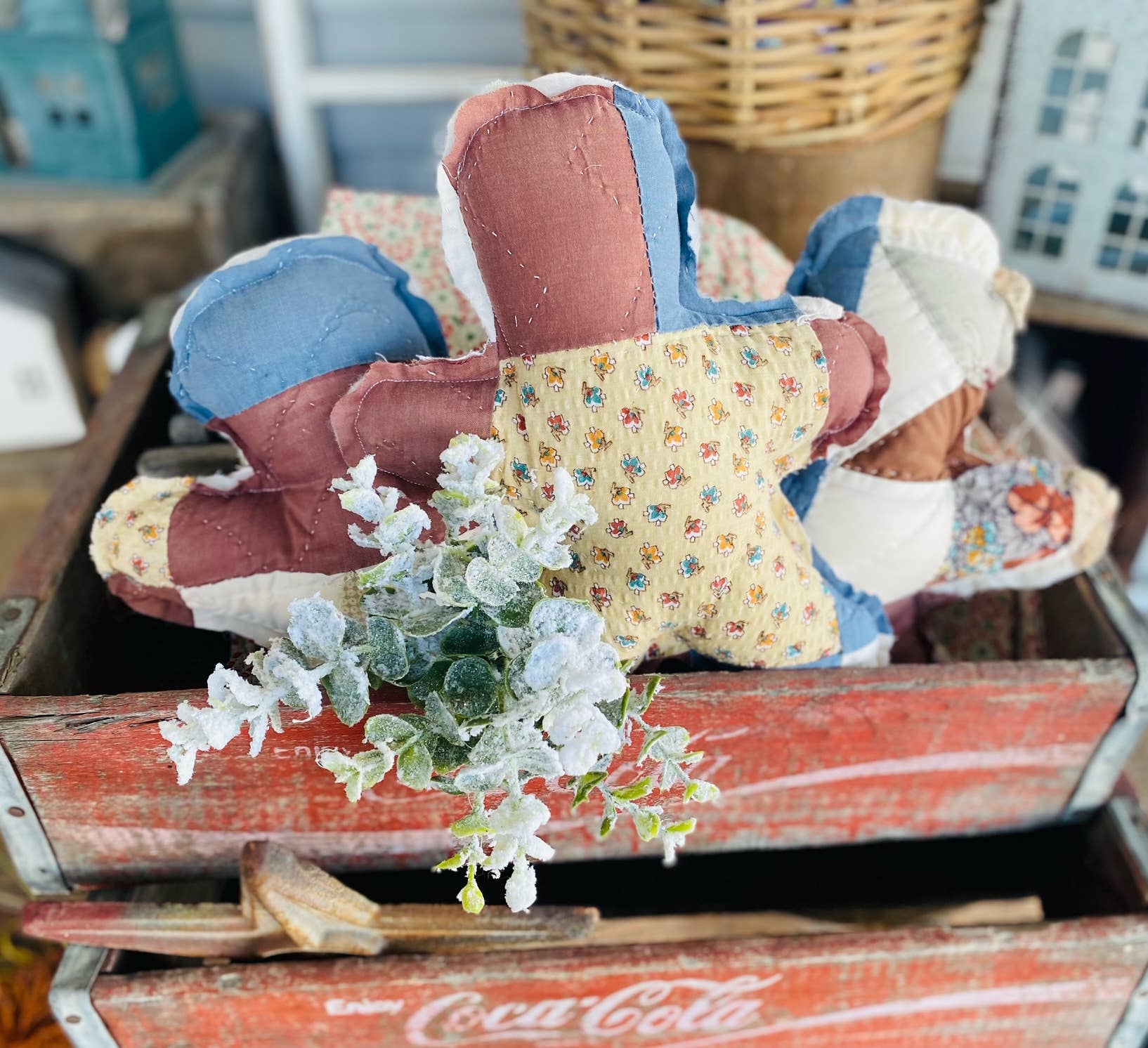 A Gnome on the Roam - Wholesale Christmas Decoration - Vintage Fabric Quilt Gingerbread Men Upcycled4