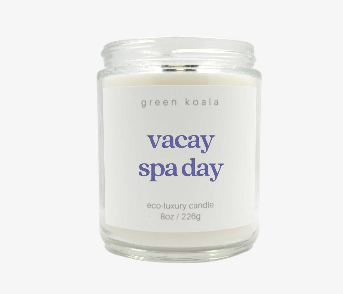 Green Koala - Wholesale Jar/Filled Candle - Vacay Spa Day 8oz Eco-Luxury Candle1