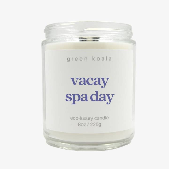Green Koala - Wholesale Jar/Filled Candle - Vacay Spa Day 8oz Eco-Luxury Candle1