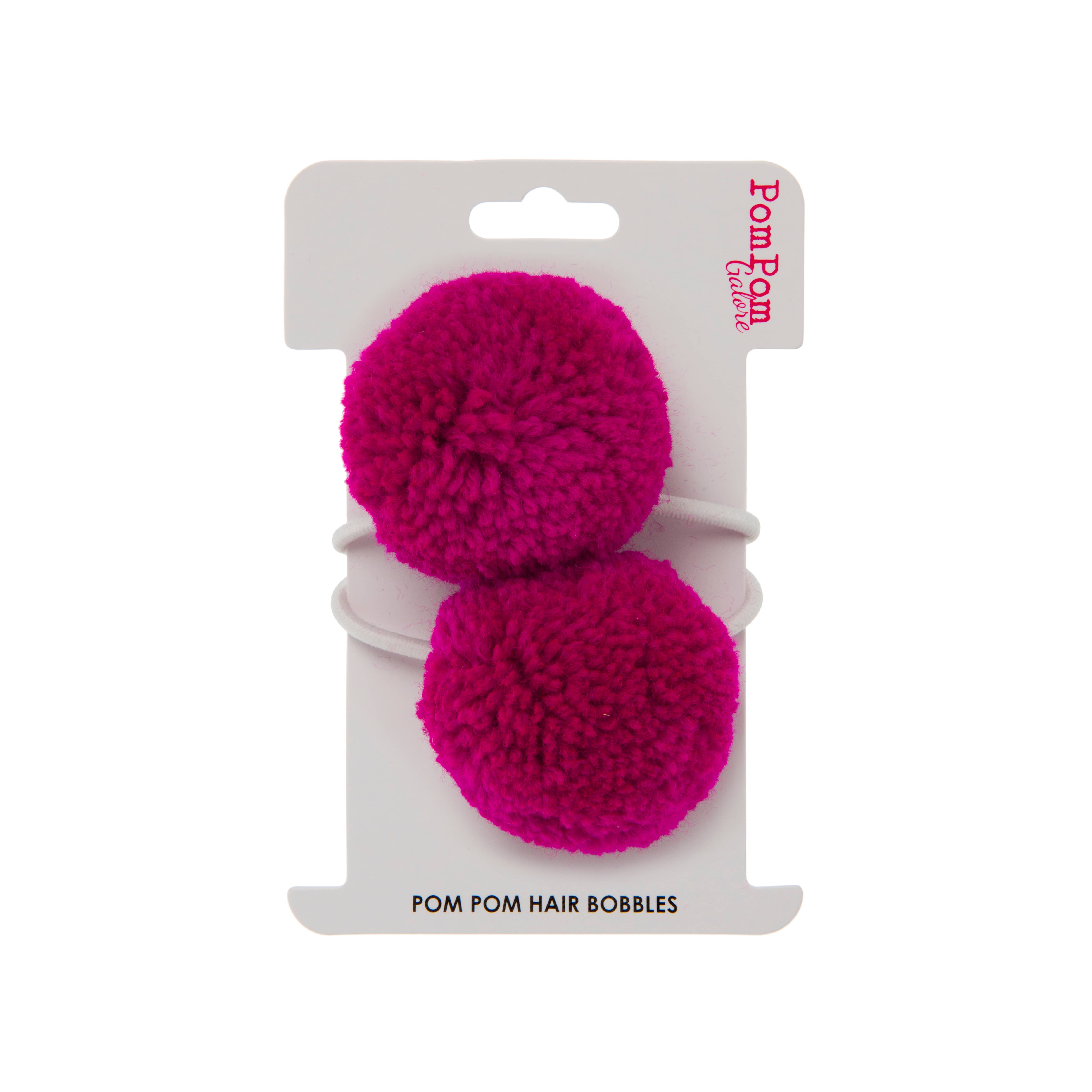 PomPom Galore – wholesale Hair tie – Pom Pom Hair Ties Magenta Set of 20