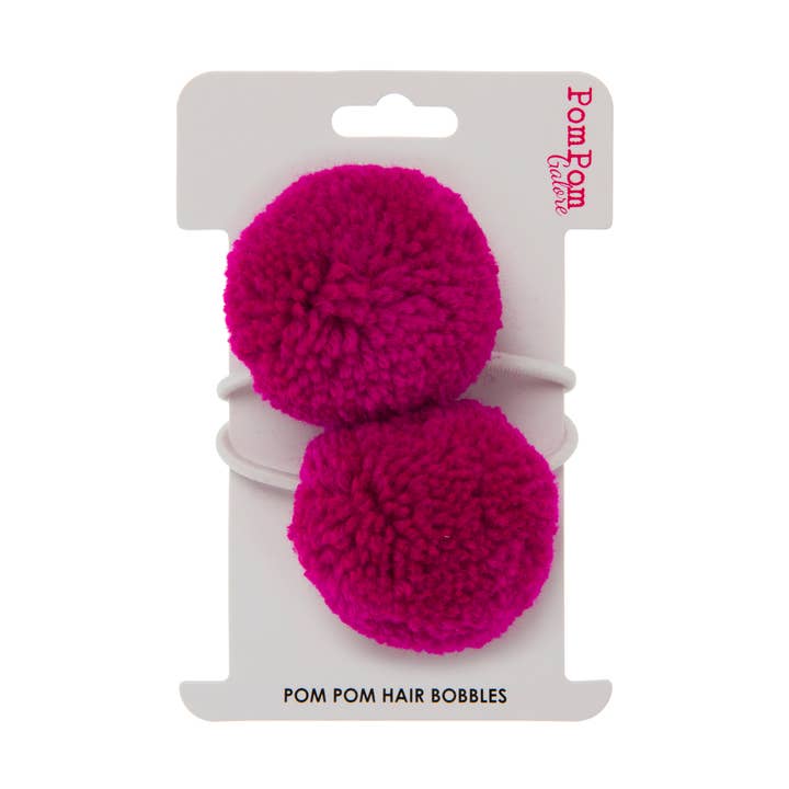 PomPom Galore – wholesale Hair tie – Pom Pom Hair Ties Magenta Set of 20