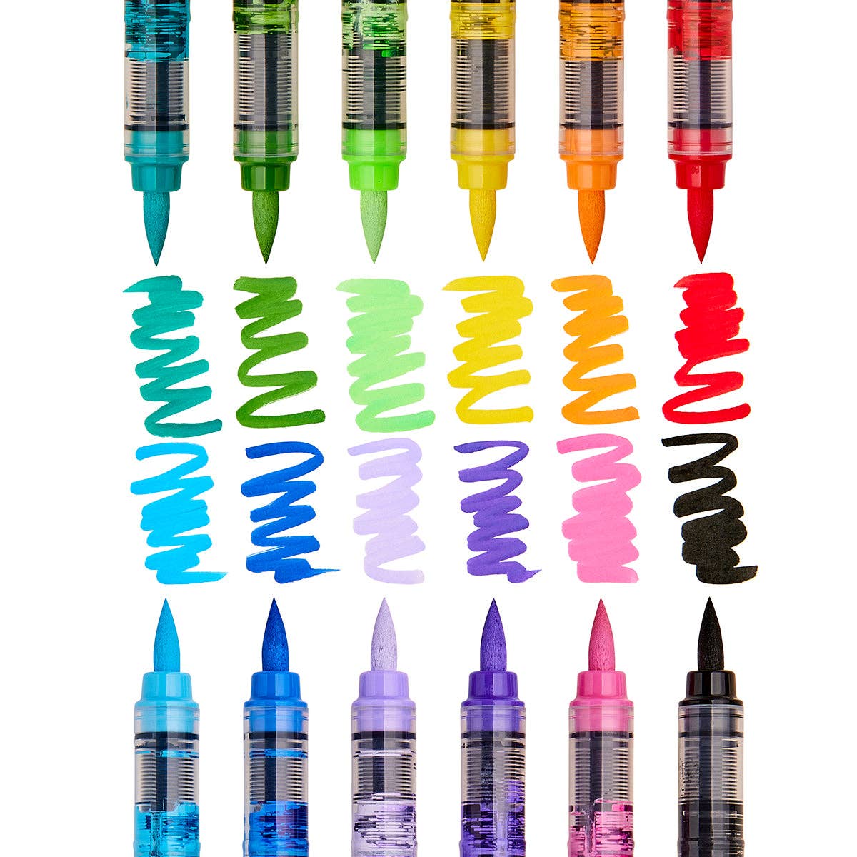 KINGART - Wholesale Marker - Acrylic Paint Brush Tip Pens - 12 Classic Colors4