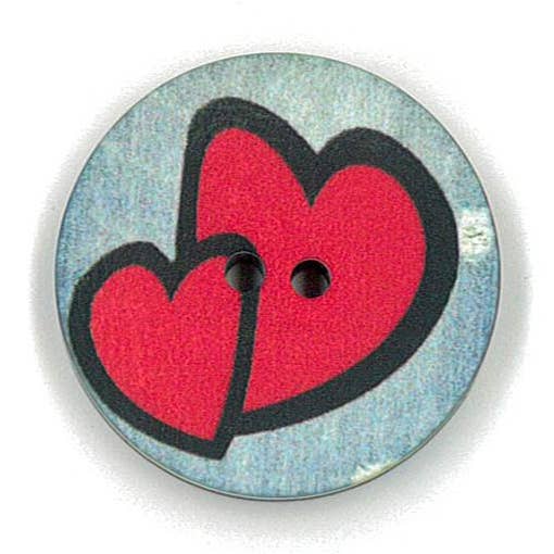 DENIM PRINTED BUTTON HEARTS for wholesale by NEMARK