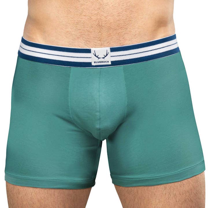 Boxershorts aus Bio-Baumwolle - grün für den Großhandel von BLUEBUCK