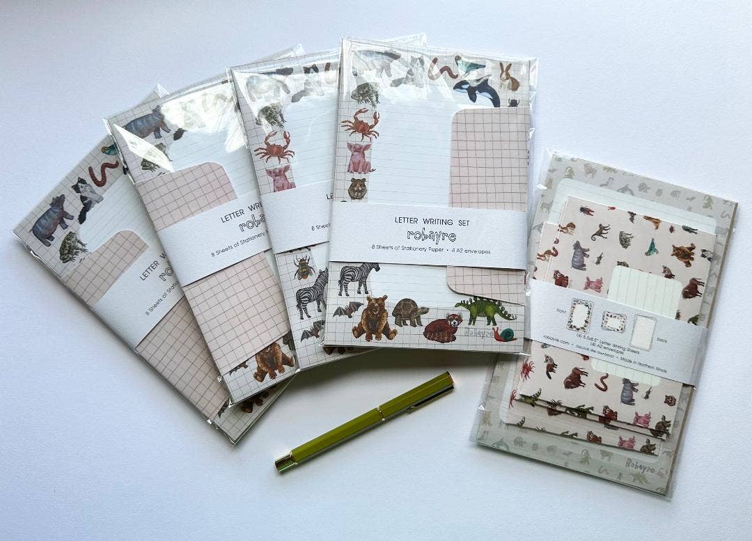 Robayre - Wholesale Stationery/Notecard Set - Animal Illustration Stationery Letter Paper and Envelope Set2