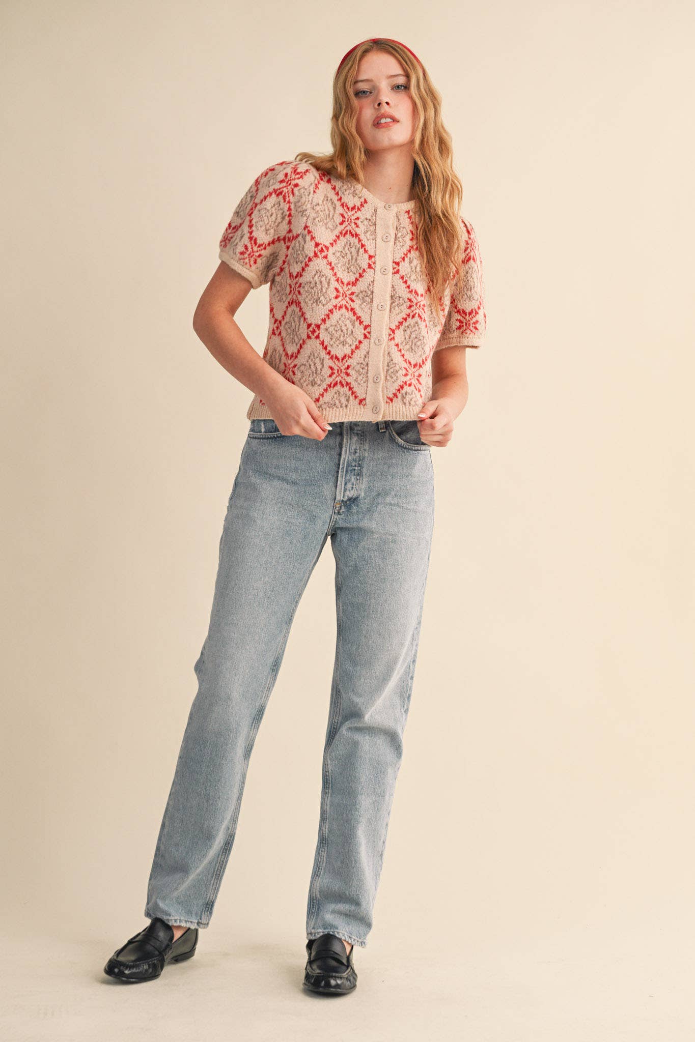 &MERCI - Wholesale Cardigan - Women's - FLORAL SHORT SLEEVE SWEATER CARDIGAN MSW1125835