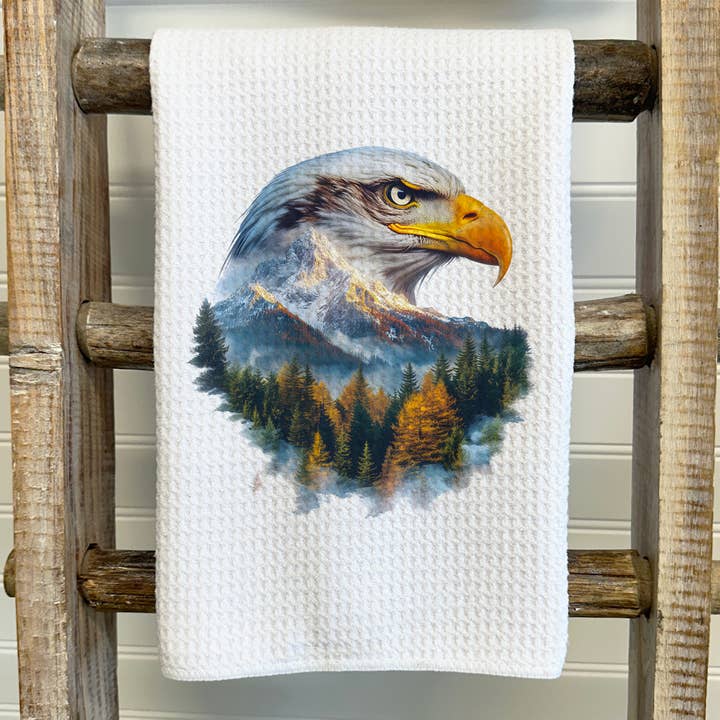 Bald Eagle American Wildlife Tea Towel for wholesale by This Joyful Home