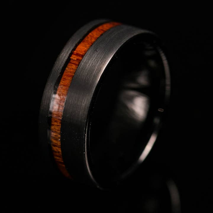 Anello in legno nero spazzolato, fascia in legno per uomo, anello in legno, 912 per la vendita all'ingrosso da parte di AxBands