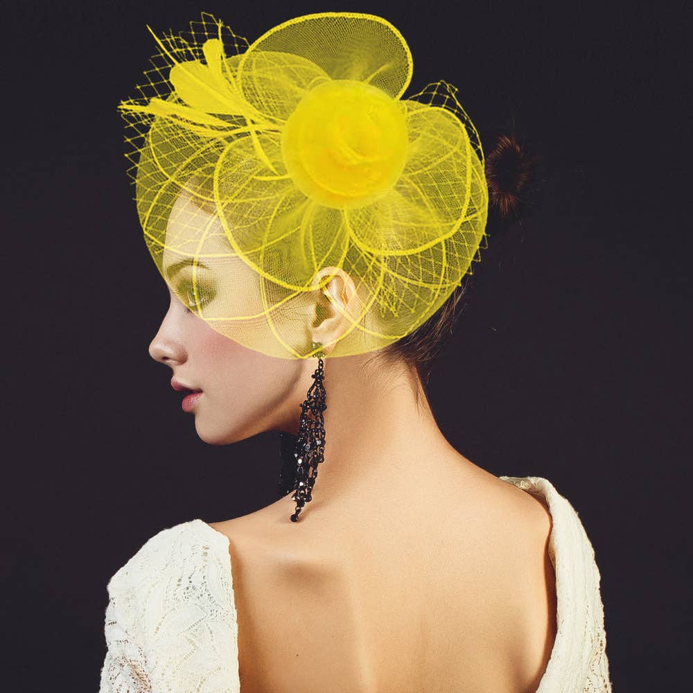 Sensibling Corp. - Vente Chapeau bibi – femme - Fascinateur / Bandeau en maille de plumes et fleurs14