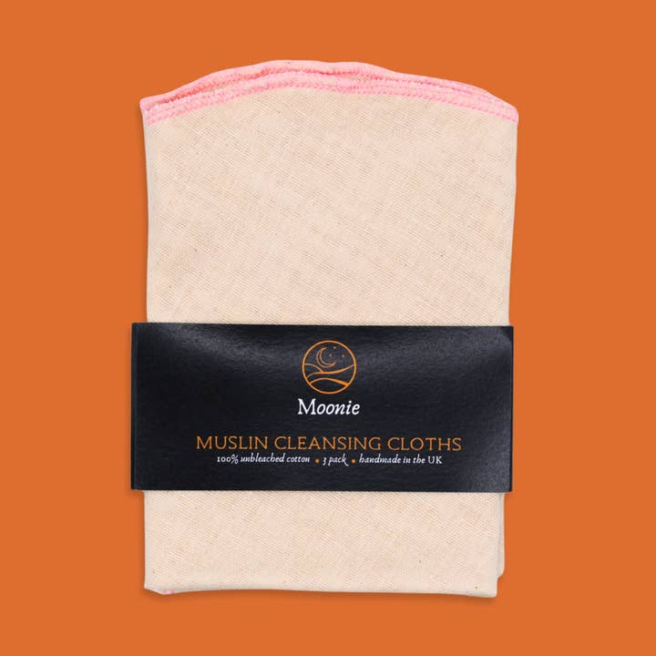 Pink Reusable Muslin Cleansing Cloths - 3 PK for wholesale by Moonie Eco Friendly Products