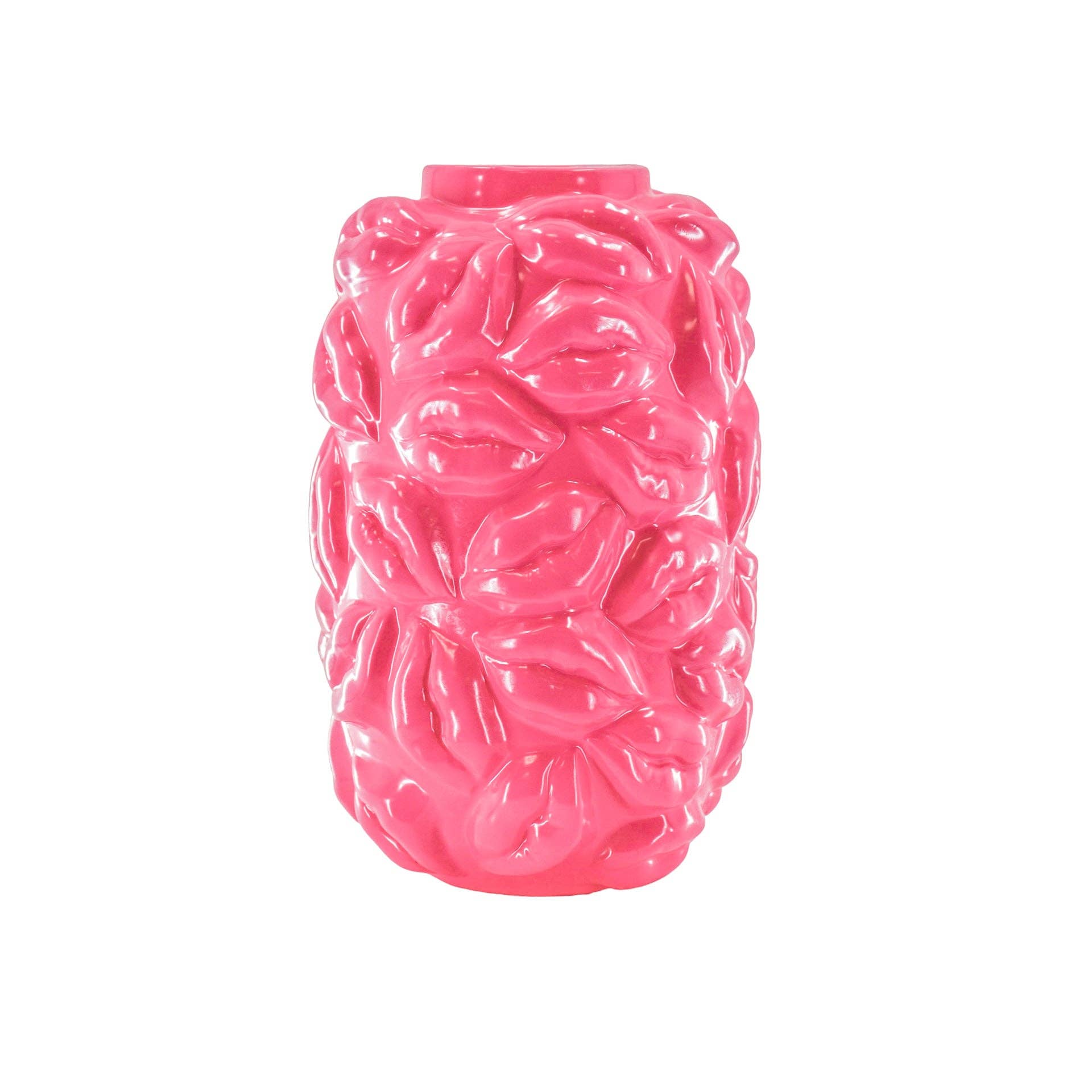 Housevitamin bv - Wholesale Vase - Vase - Kisses - Ceramics - Neon Pink - 17x17x27cm