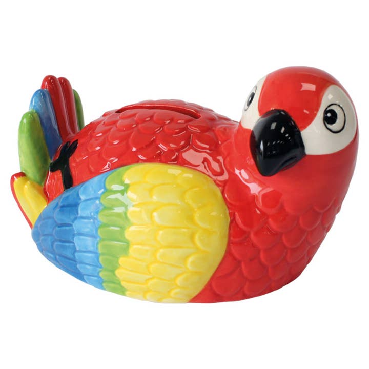 Crockery Critters Ceramic Money Box - Parrot for wholesale by Deluxebase