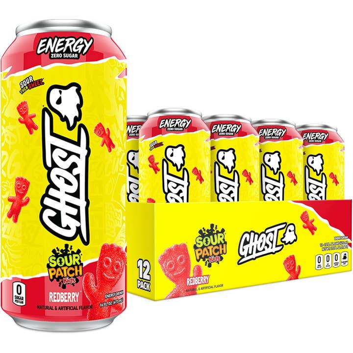 L&F Universal Goods – Großhandel Sport-/Energydrink – Ghost Energy Sour Patch Redberry Dose für Kinder, 16 Fl. Oz