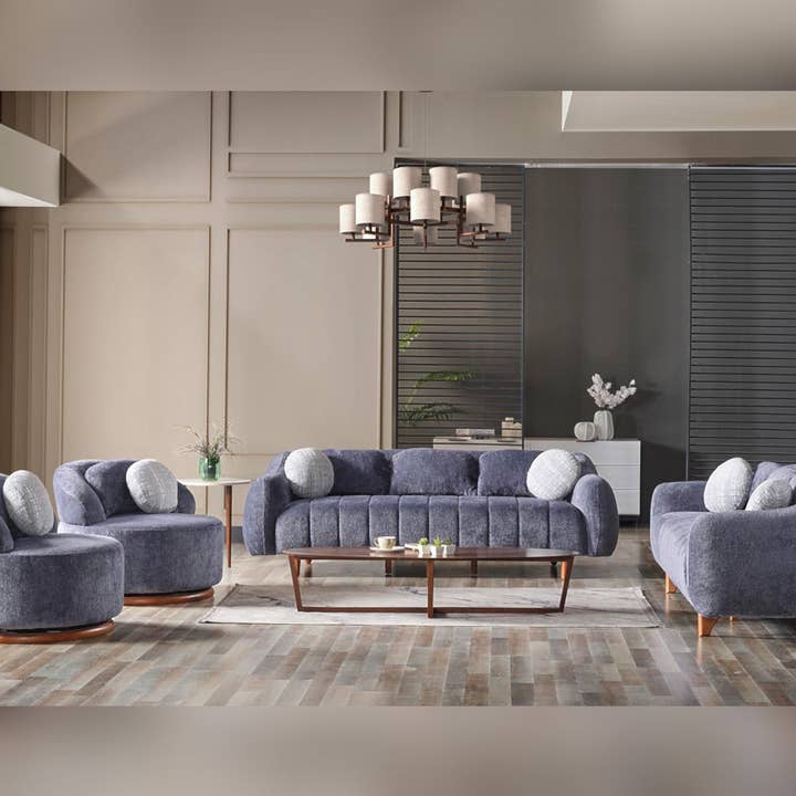 Soggiorno Stazionario Neve (2 Divani & 2 Sedie) Antracite per la vendita all'ingrosso da parte di Furnia group corporation