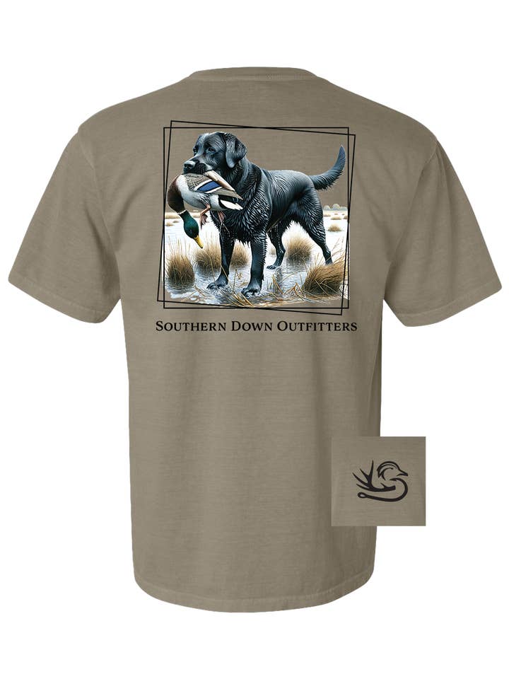 Southern Down Outfitters - Wholesale Screen Printed T-Shirt - Men's - Black Lab Duck Tee0