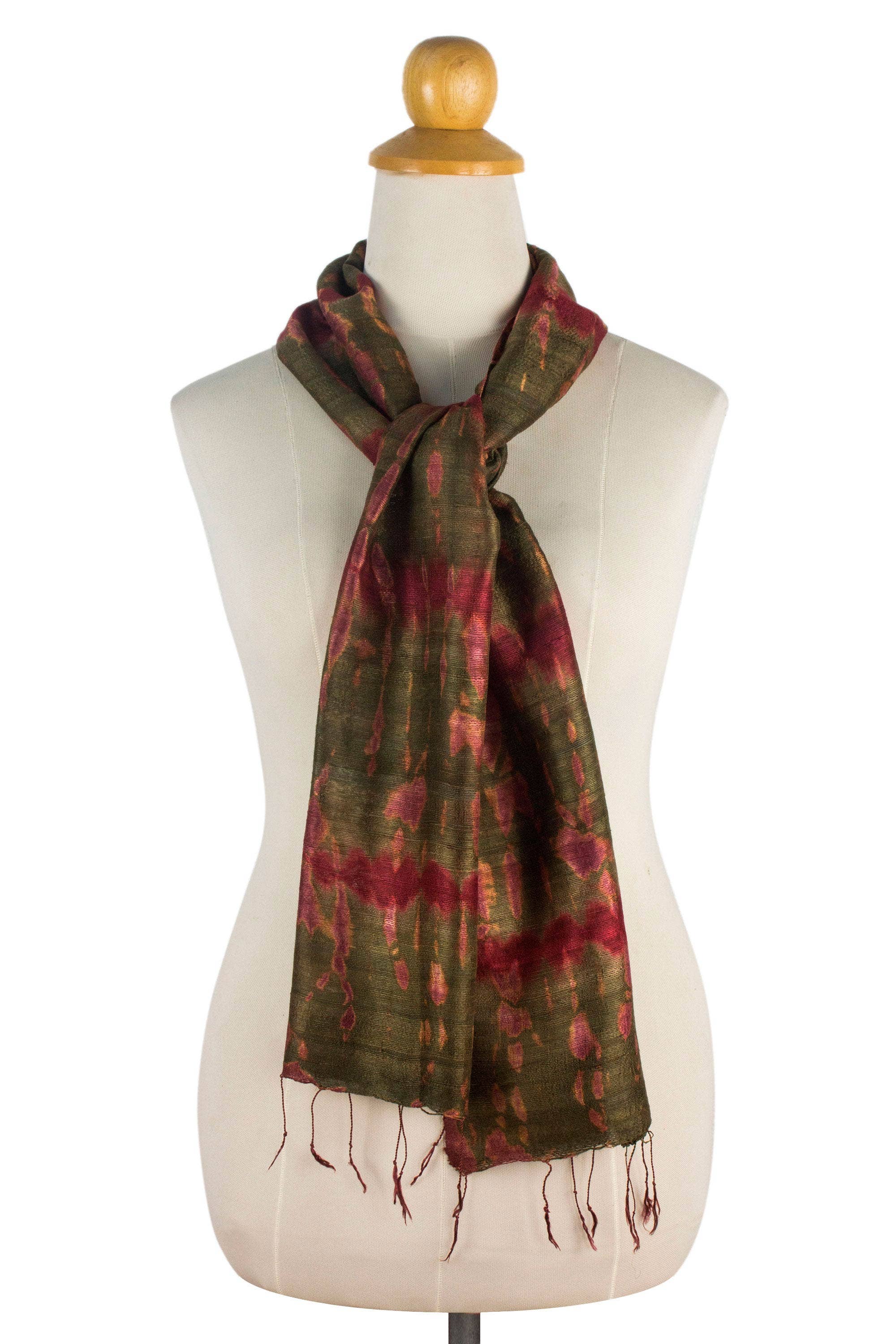 NOVICA - Wholesale Scarf - Women's - Siam Adventure Hand-spun Silk Tie Dye Scarf3