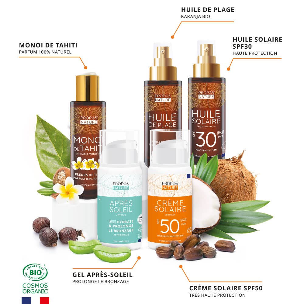 Propos'Nature - Wholesale Zonnebrandcrème - Zonneolie SPF30 - 84% natuurlijke ingrediënten - Monoï geur - 100 ml3