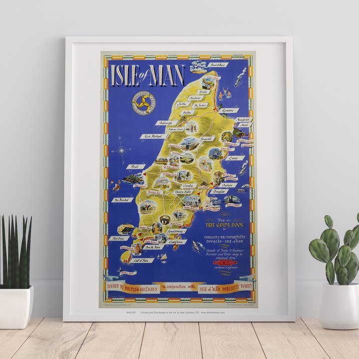 Isle Of Man Map - 11X14” Premium Art Print for wholesale by Star Editions