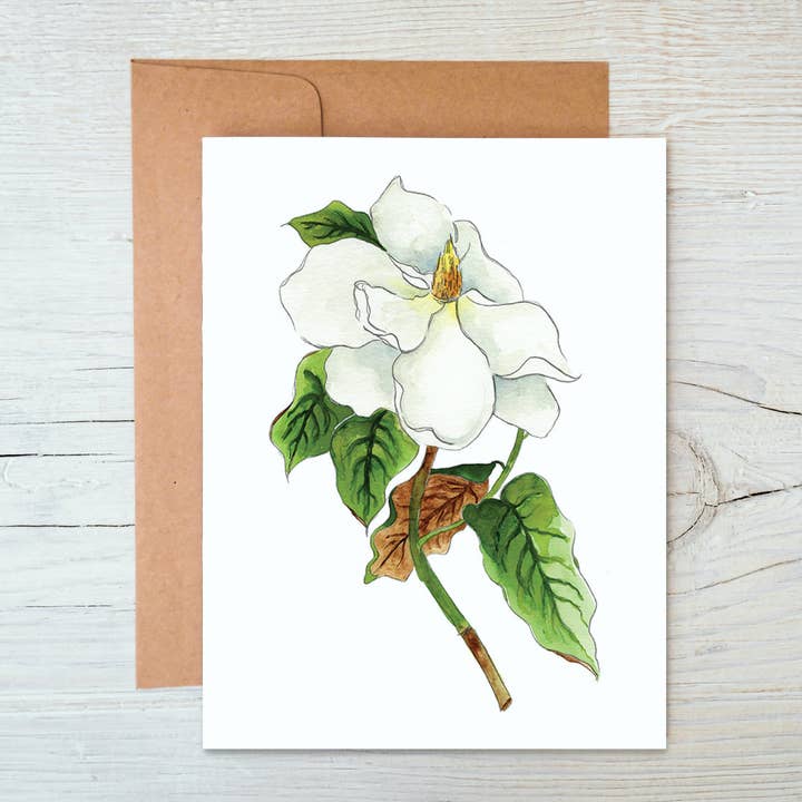 Magnolia Stem Note Card for wholesale by Magnolia Creative Co.