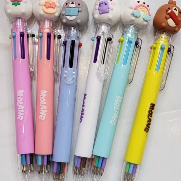 K-Wonderland - Wholesale Pen - Molang 6-Color Figure Ballpoint Pen – Assorted Designs8